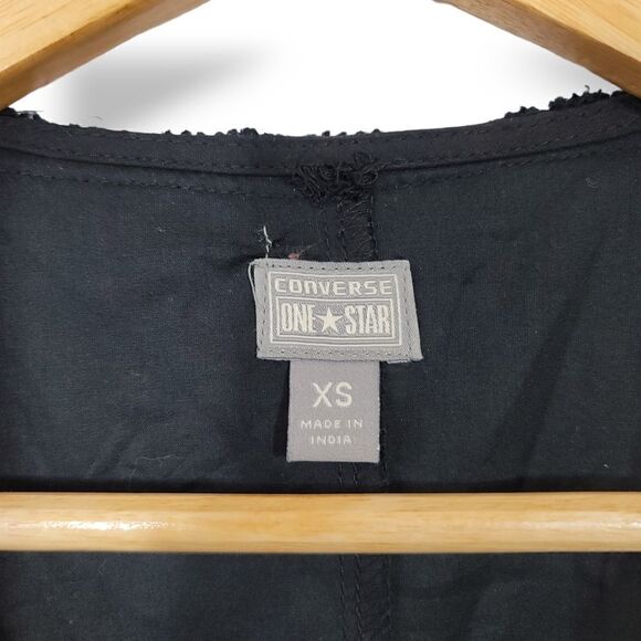 NEW Y2K Converse One Star Fit and Flare Ruffle Dress with Faux Leather Belt XS - Picture 7 of 12